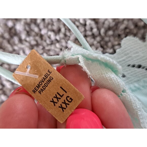 Pink Mint Lace Bralette XXL Removable Padding Strappy Back NEW Tags Lingerie - Picture 5 of 8